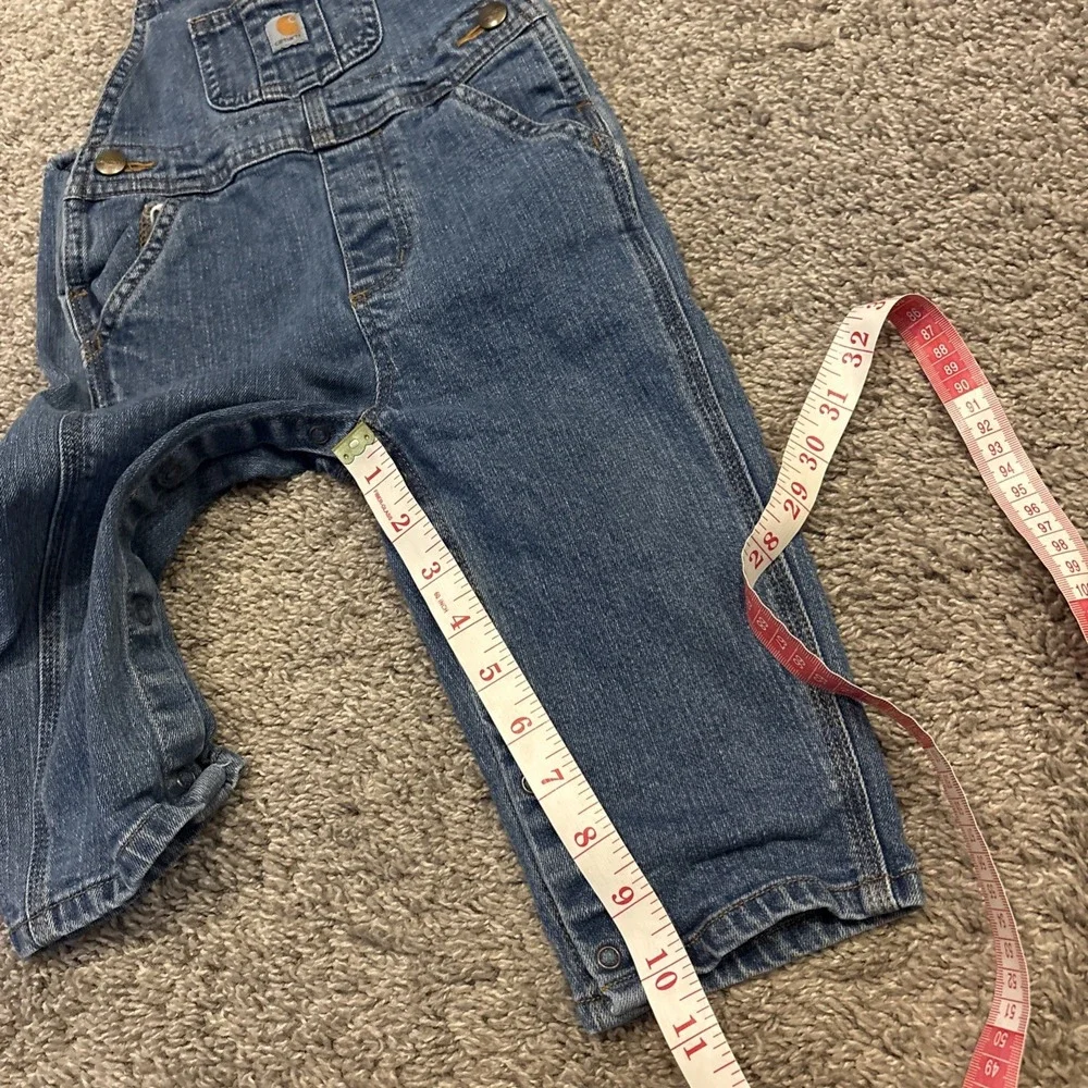 Carhartt Kids Denim Bib Overalls Toddler 18m Adjustable Straps Snap Legs